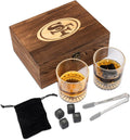 NFL Wood Boxed Drinkware Set with 2 Rocks Glasses - 49ers