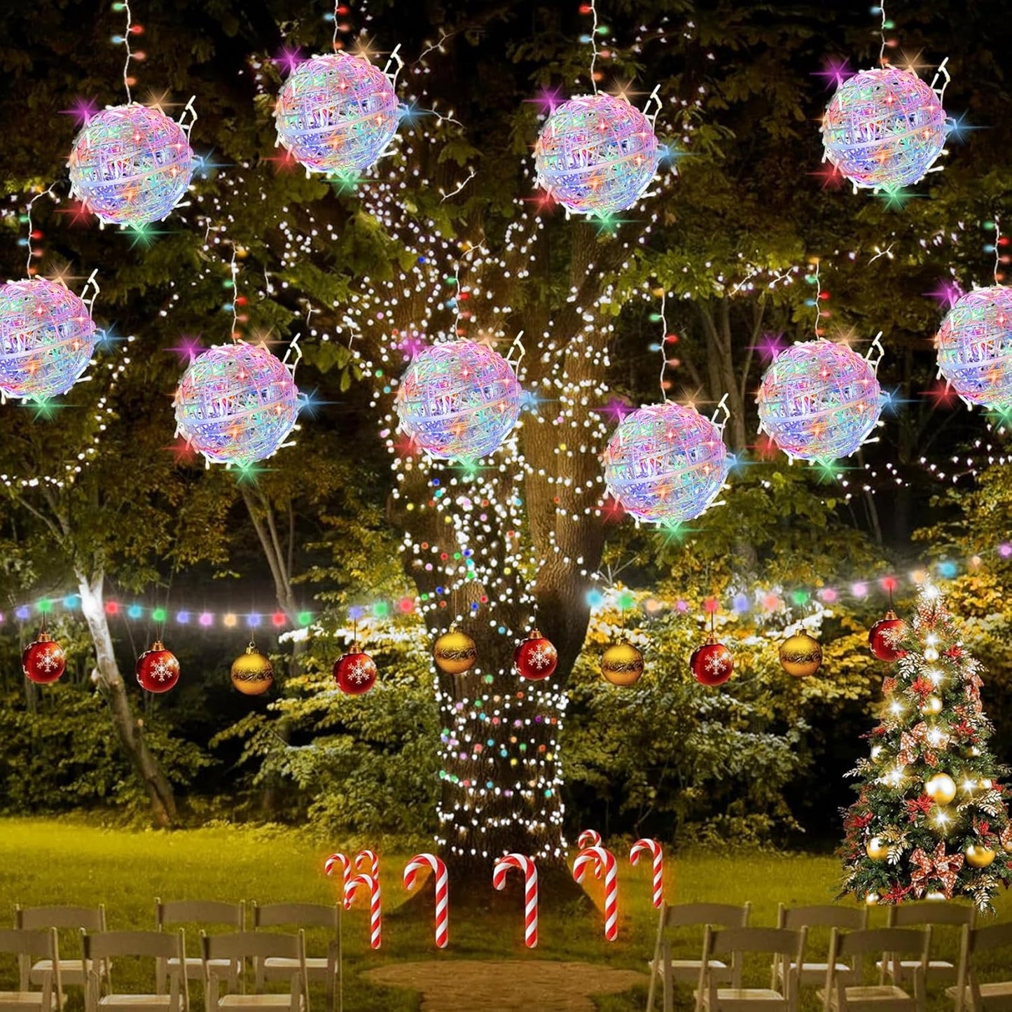 Outdoor Globe Lights with 8 Modes for Christmas and Parties