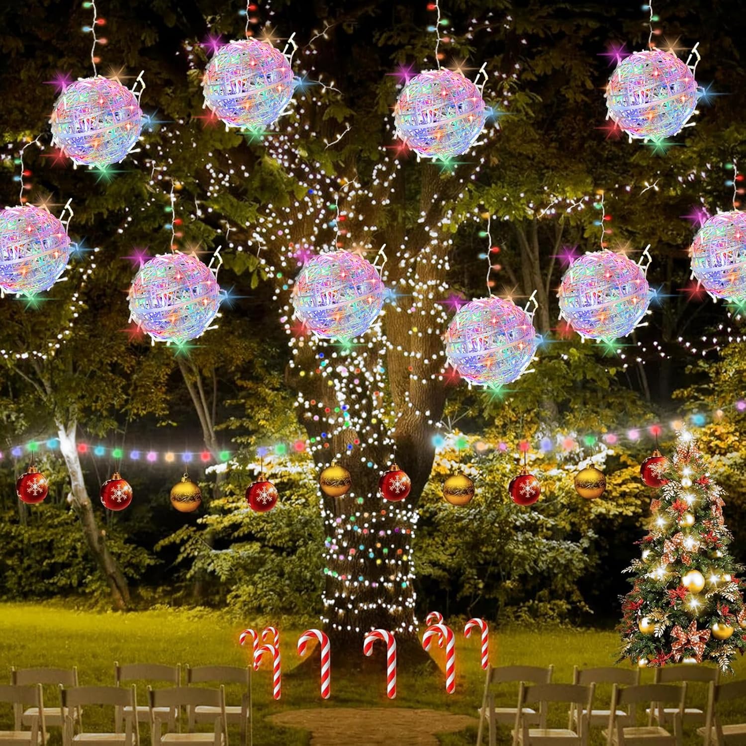 Outdoor Globe Lights with 8 Modes for Christmas and Parties