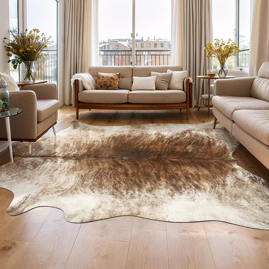 Faux Cowhide Area Rugs for Living Room and Bedroom Decor
