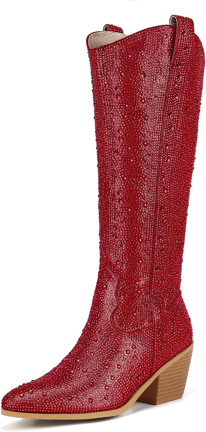 Rhinestone Cowboy Boots for Women - Stylish Knee High Design