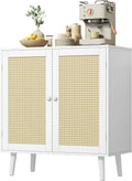 Huuger Buffet Cabinet with Rattan Doors - Modern Storage Credenza
