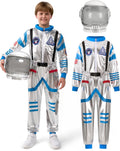 Astronaut Pilot Jumpsuit Kids Halloween Costume - Realistic Silver