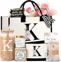 Birthday Gifts for Women Monogrammed Tote Set with Initial Glass