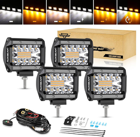 Auxbeam 4 Inch 240W LED Pods for Offroad Driving Lights