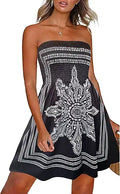 CHICGAL Summer Dresses for Women Strapless Boho Floral Sundress