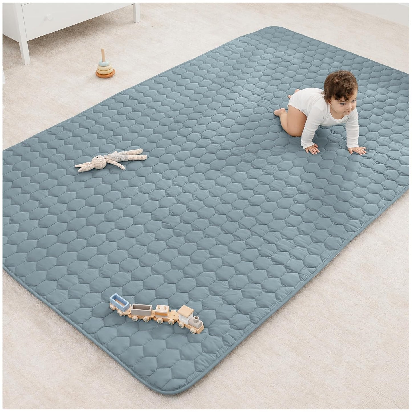 Comfy Cubs Rectangle Kids Play Mat - Soft Quilted Design
