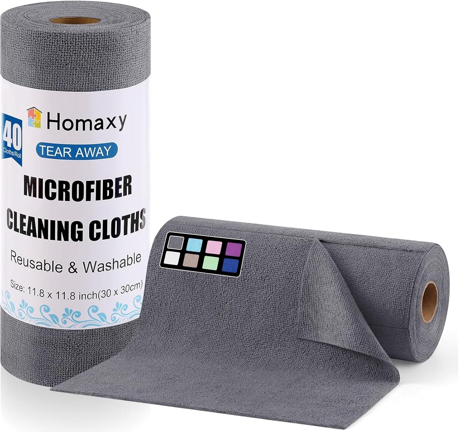 Ultra Absorbent Cleaning Cloths, 40 Pack, 11.8x11.8, Lint Free Towels