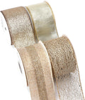 Ribbli Champagne Gold Wired Ribbon for Crafts and Decorations