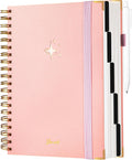 Yoment Hardcover Spiral Notebook B5 - 5-Subject Leather Journal