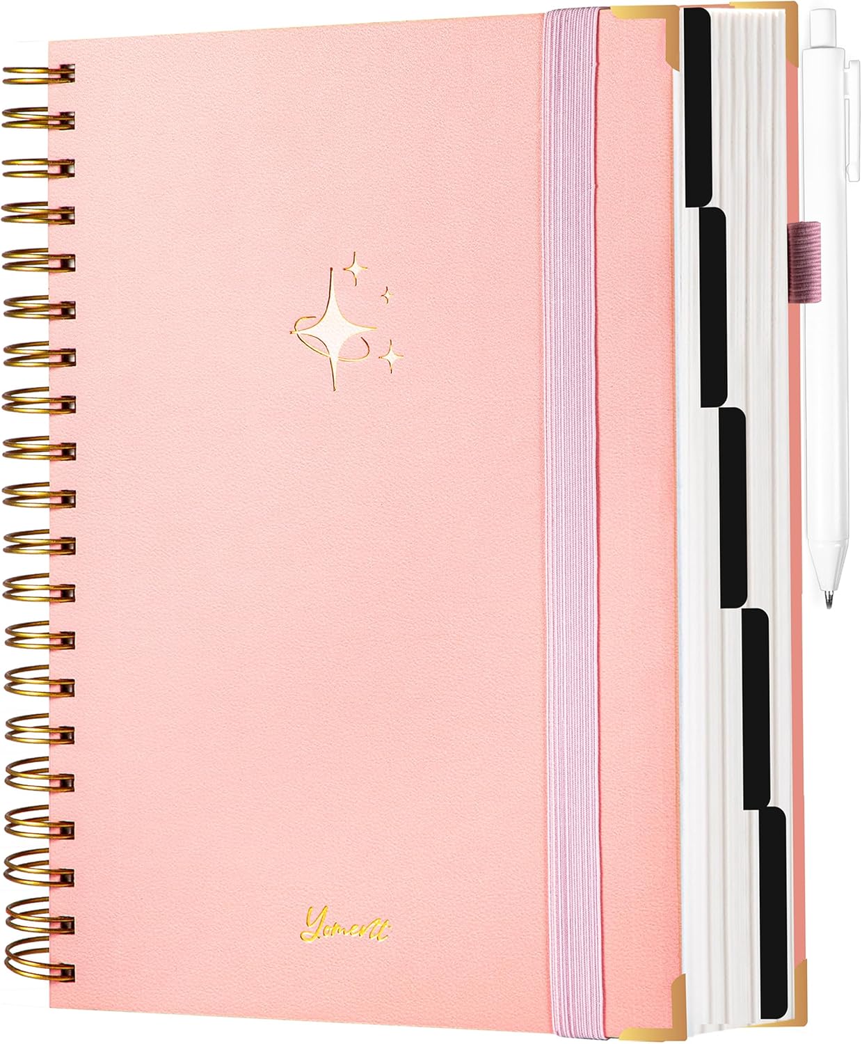 360-Page B5 Spiral Notebook Set with Dividers - Yoment Pink