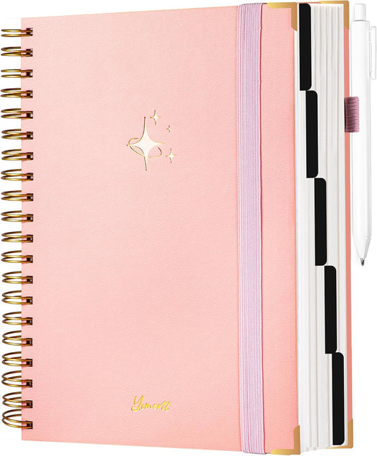 360-Page B5 Spiral Notebook Set with Dividers - Yoment Pink
