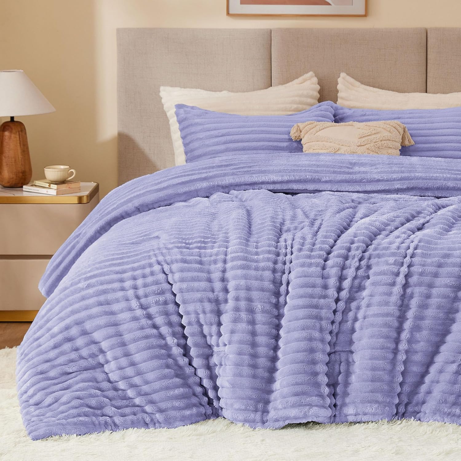 BEDELITE Fleece Queen Comforter Set - Super Soft & Warm Bedding