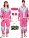 80s Tracksuit for Men Women Retro Windbreaker Outfit Set