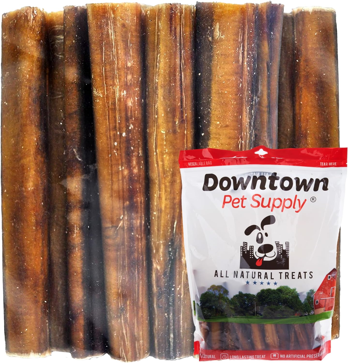 USA-Made Jumbo Bully Sticks for Large Dogs - 12 in, 8 Oz