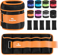 Adjustable Ankle Weights 1-10 lbs Pair - Removable Sandbags for Toning