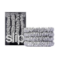 slip Silk Skinny Scrunchies - Silver set of 4, Gentle on Hair