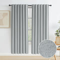 80 Inch Blackout Linen Curtains 2 Panels - Complete Light Block