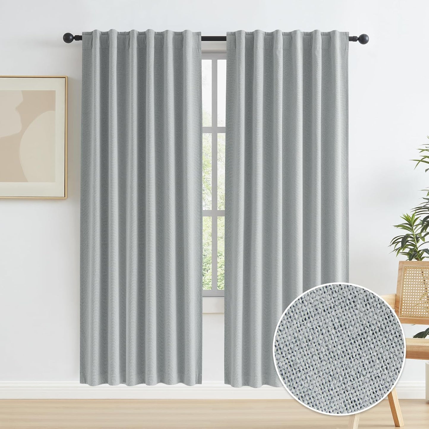 80 Inch Blackout Linen Curtains for Bedroom Privacy and Style