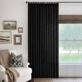 Black 70 in Wide Curtains 96 in Long - Light Filtering Pleated Panel