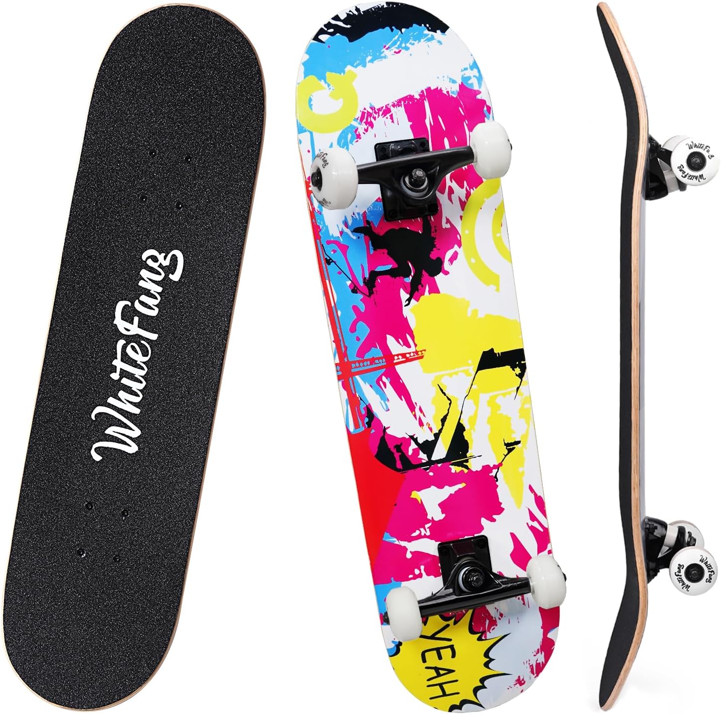 WhiteFang Complete Skateboard for Beginners - 31 x 7.88 in