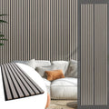 Yuzzy Wood Slat Acoustic Wall Panels 108 x 11 in - Rustic Gray Oak