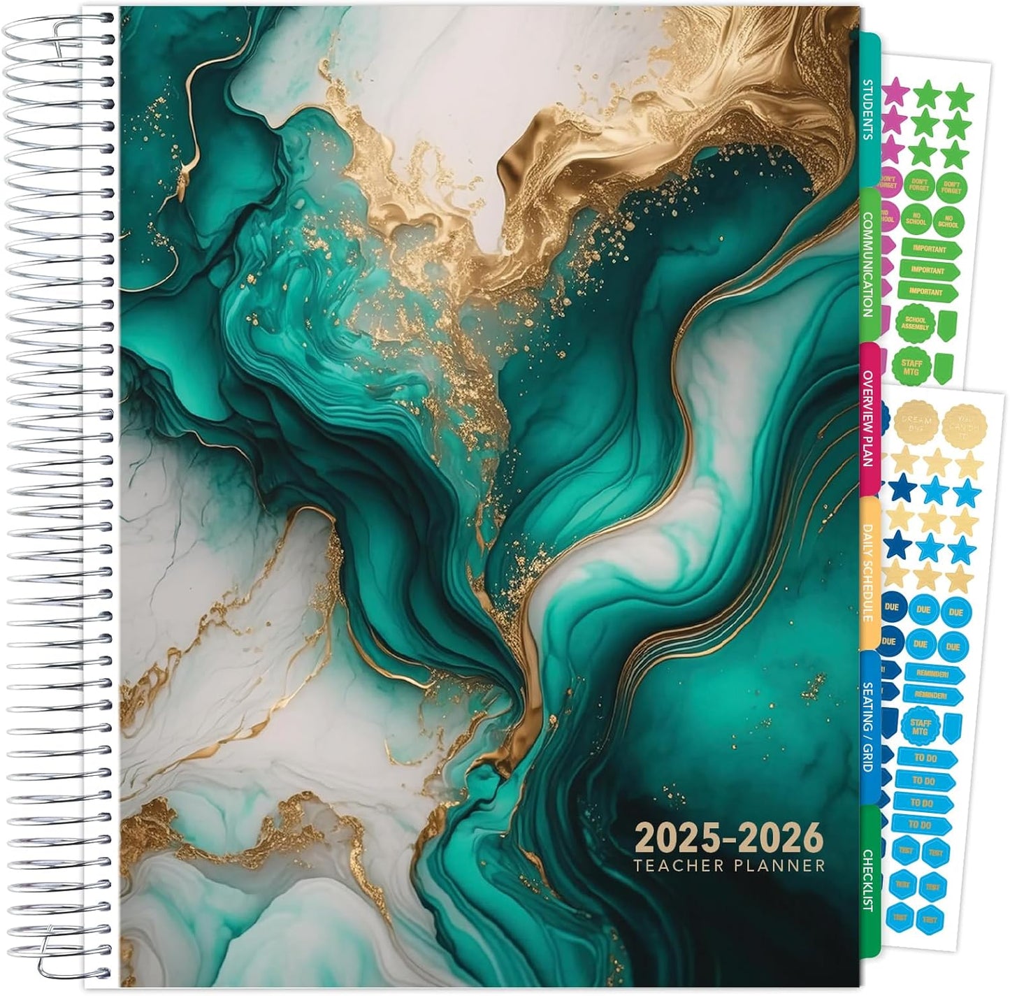 Deluxe Teacher Planner 8.5x11 with Pocket Folder and Stickers