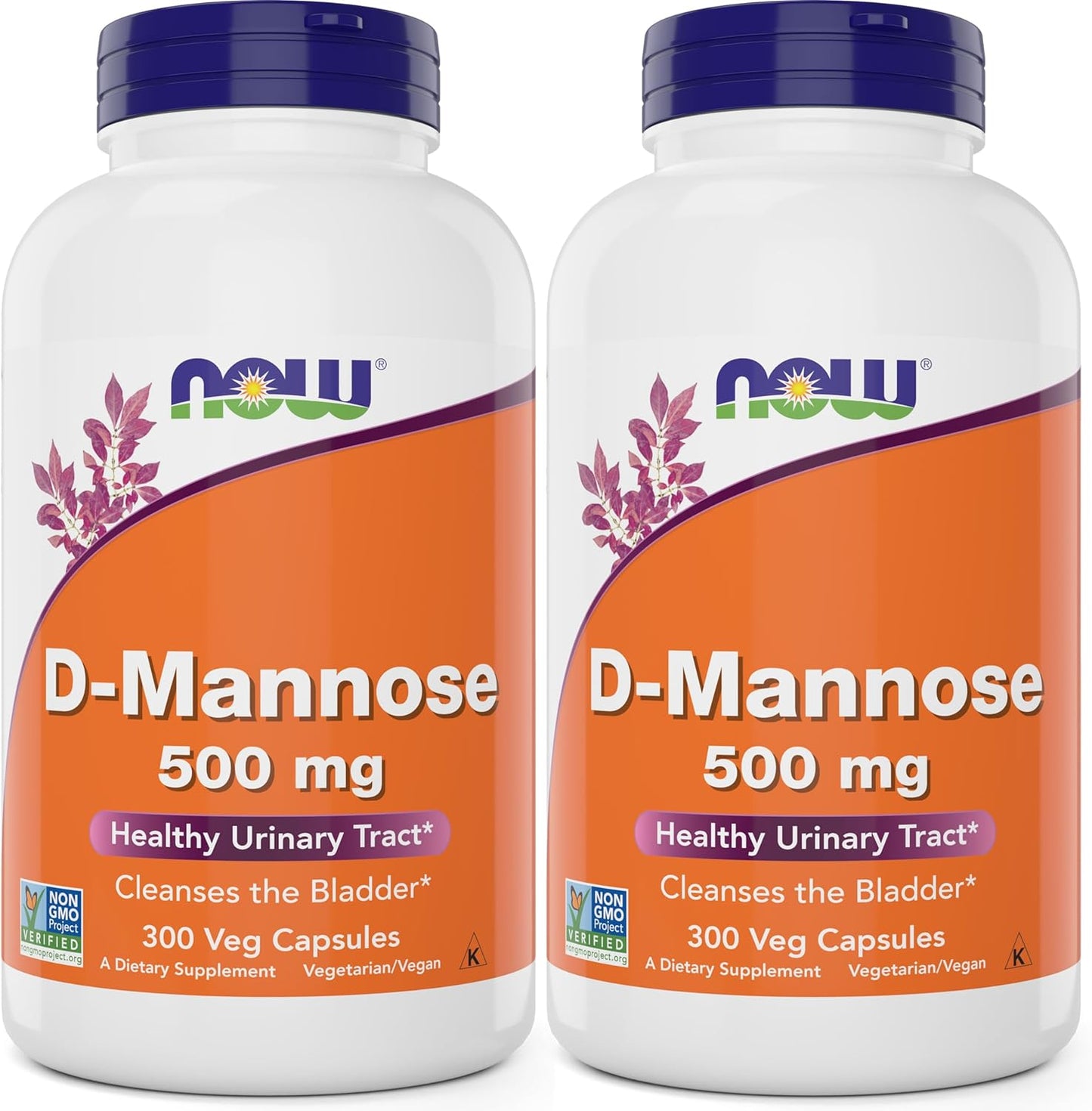Now D-Mannose 500 mg Capsules for Healthy Urinary Tract Support