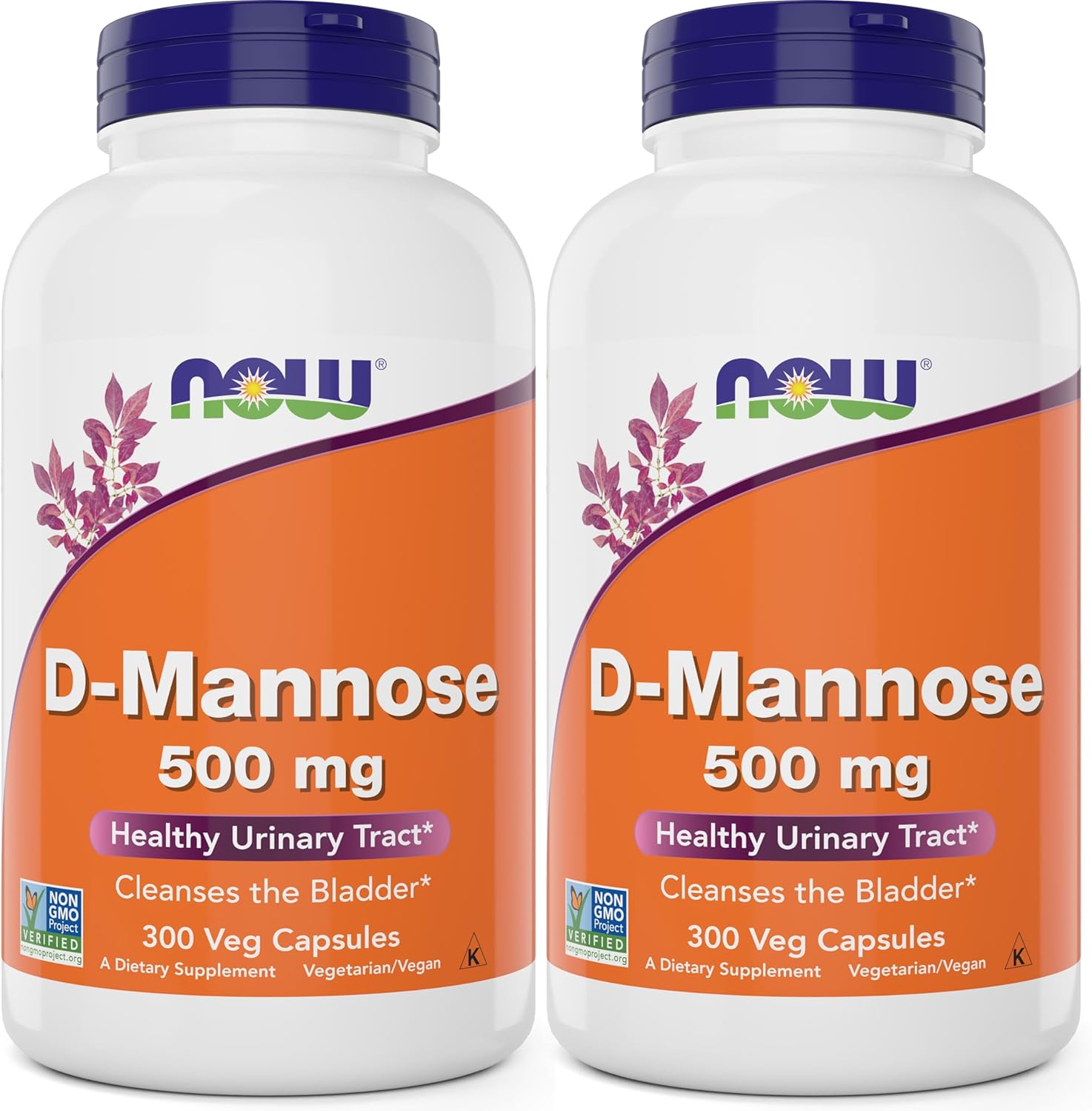 Now D-Mannose 500 mg Capsules for Healthy Urinary Tract Support