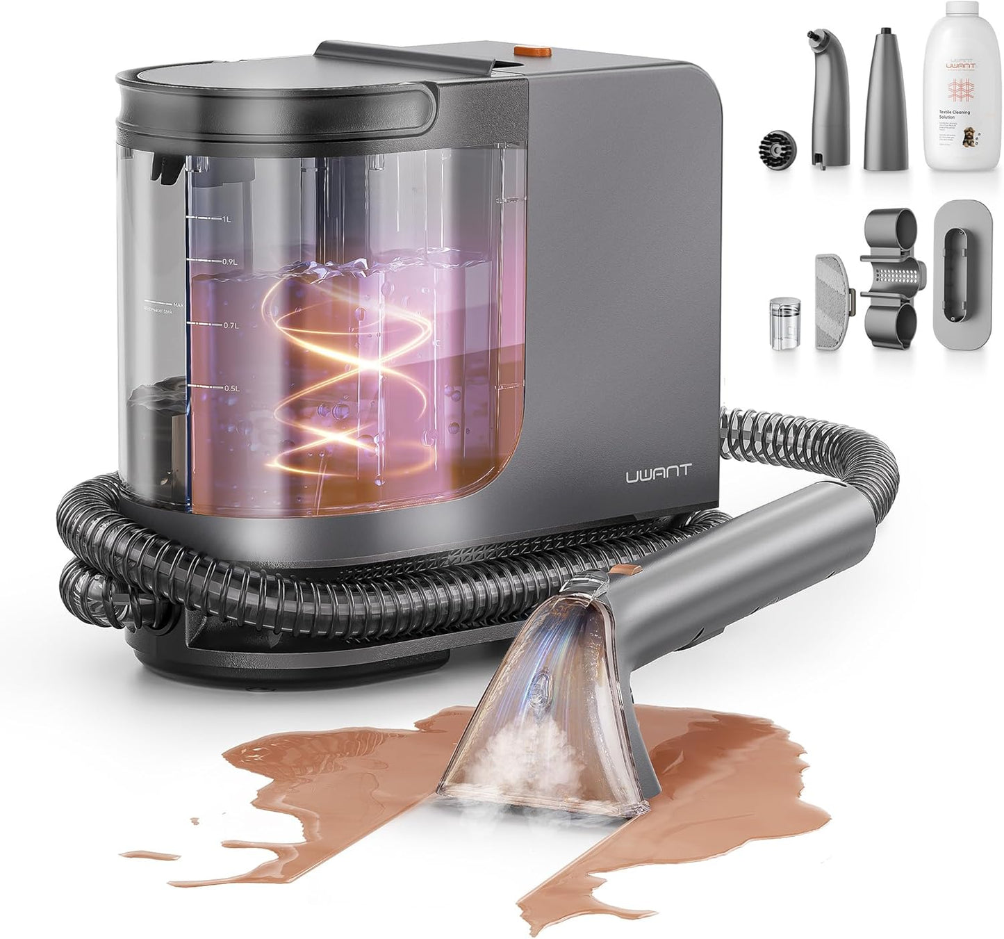 uwant Portable Carpet Cleaner with Steam& Heating System