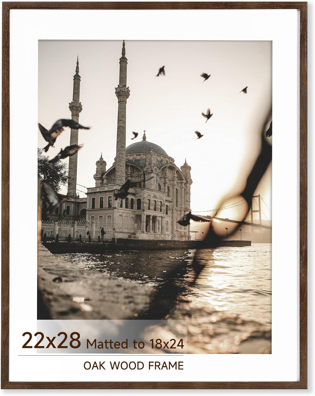 22x28 Oak Wood Picture Frame for Wall Art by Axeman