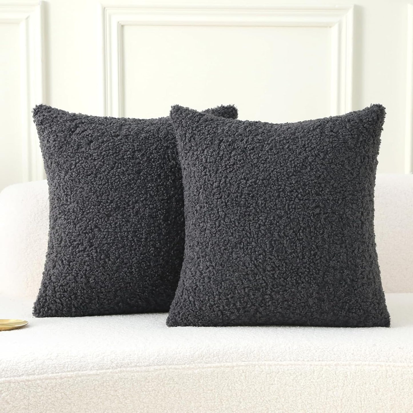 FUTEI Charcoal Throw Pillow Covers Set of 2 for Home Decor