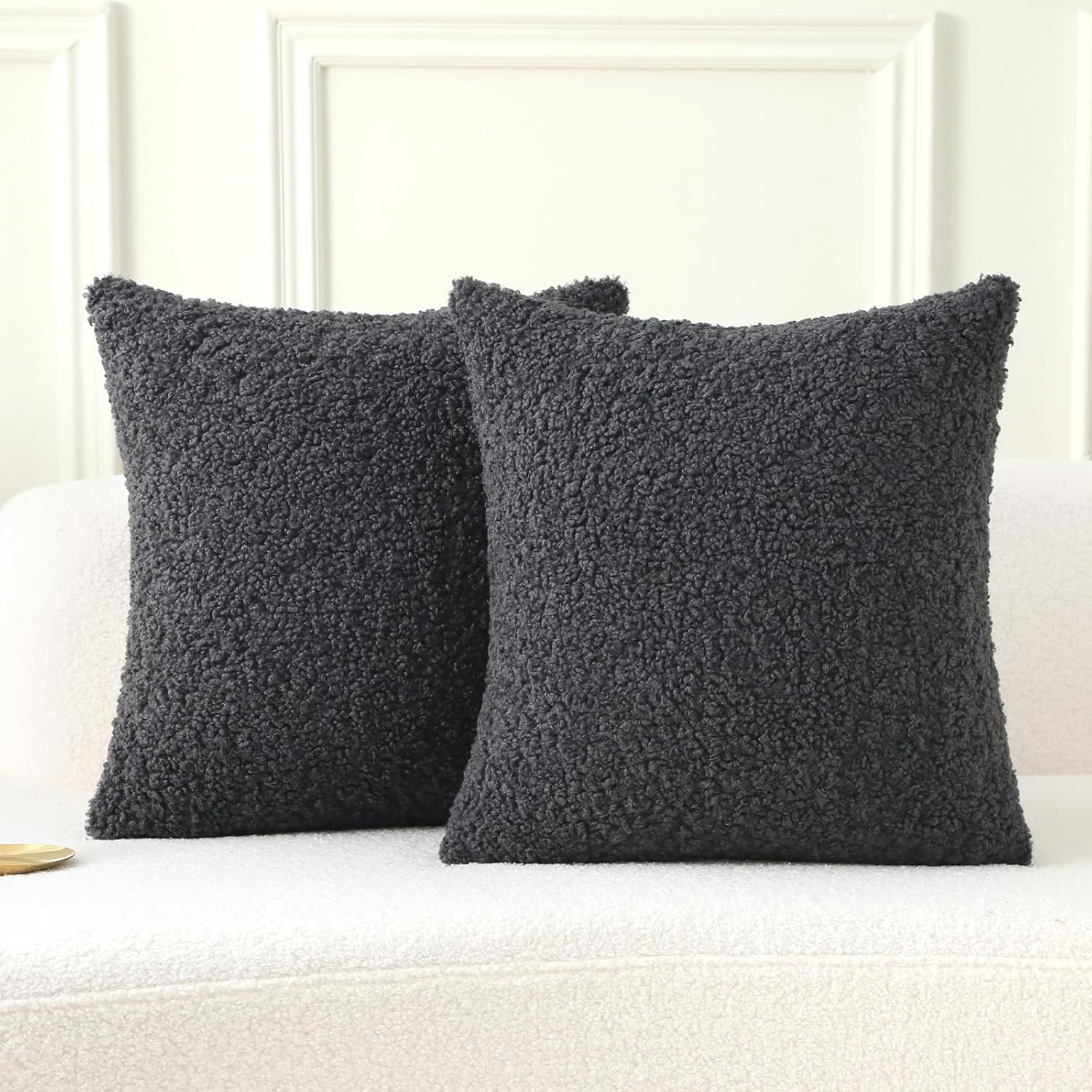 FUTEI Charcoal Throw Pillow Covers Set of 2 for Home Decor