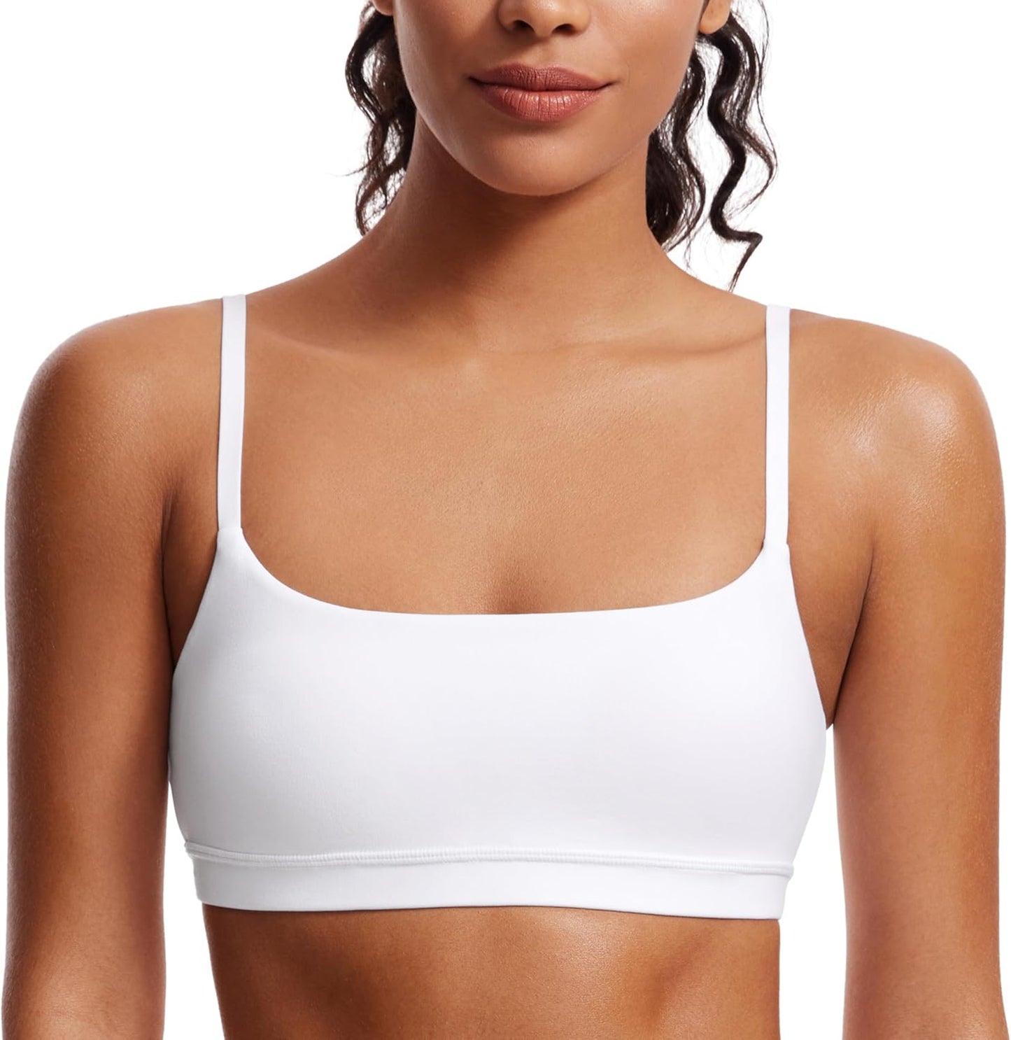 CRZ YOGA Butterluxe Sports Bra - Adjustable Strap, Wireless Support