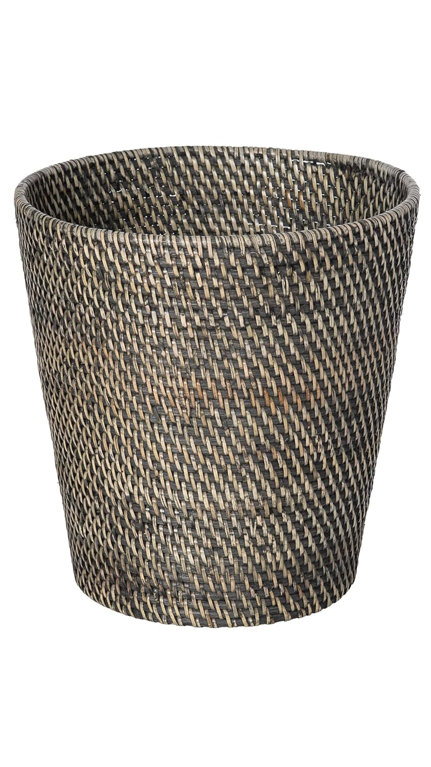 Kouboo Loma Round Rattan Paper Waste Basket for Home Use