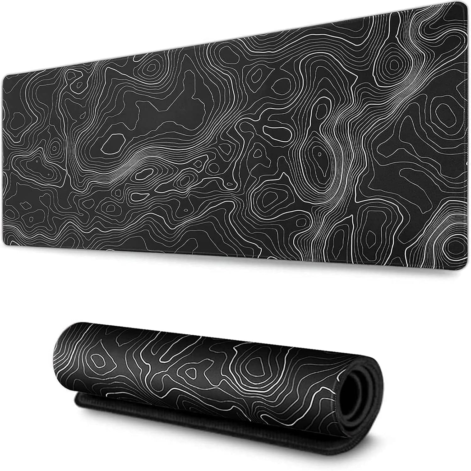 AQQA XXXL Gaming Mouse Pad - Non-Slip Base, Topographic Design