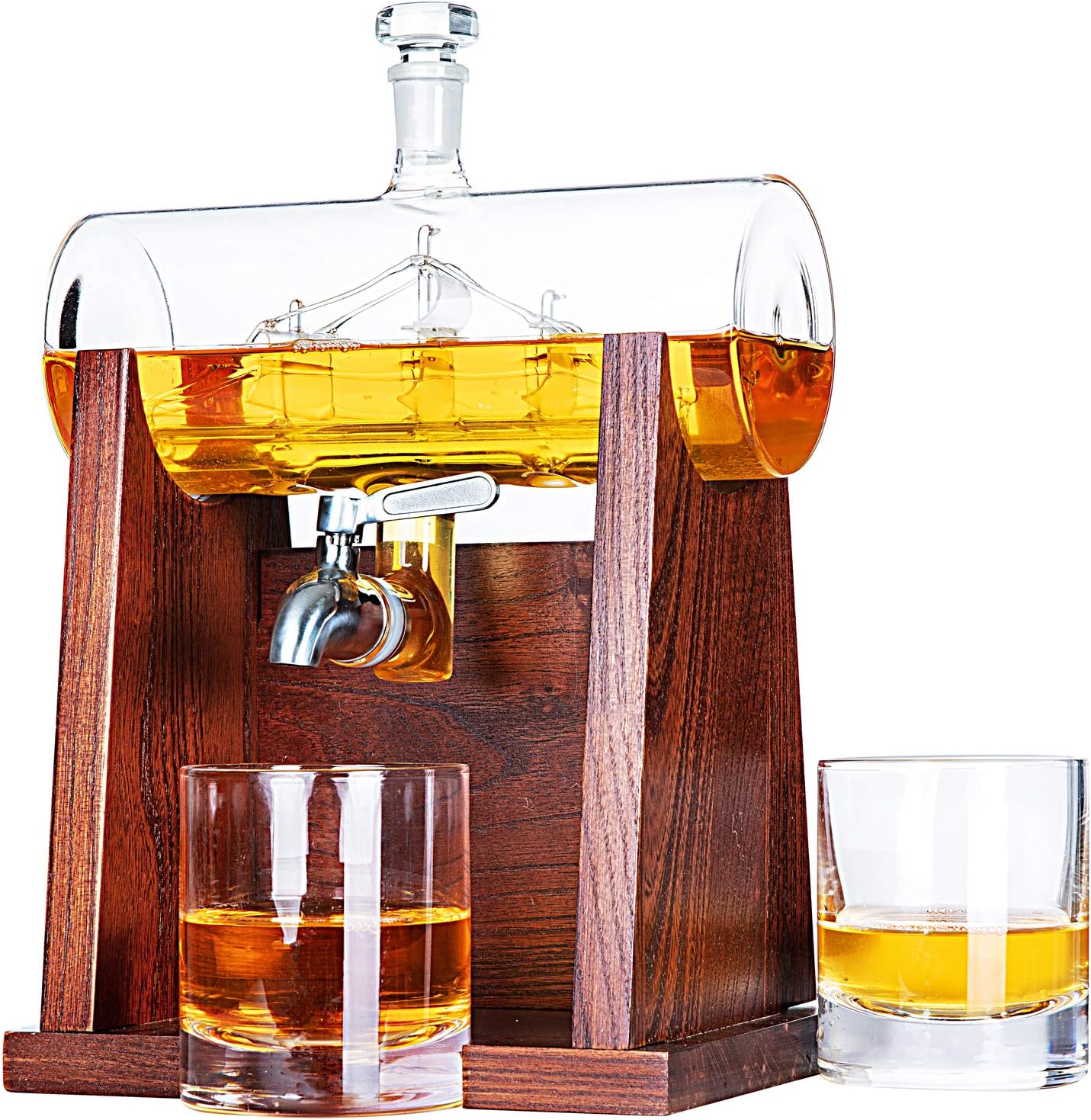 Jillmo Whiskey Decanter Set with Glasses for Men, 1250ml