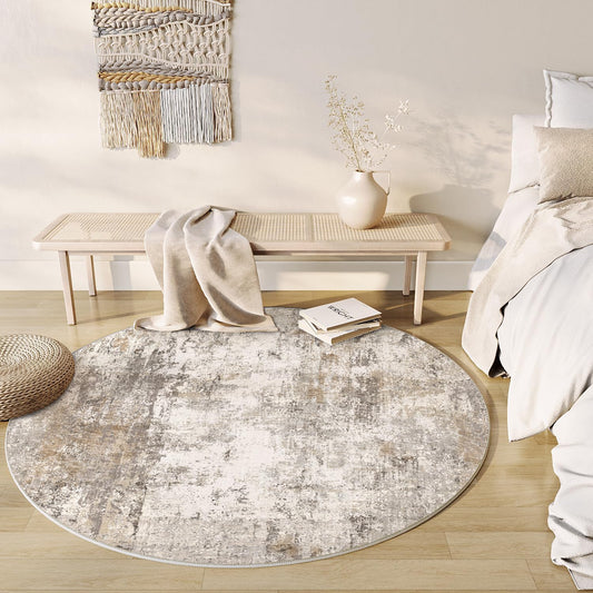 5x5 Washable Round Rug for Living Room and Bedroom Comfort