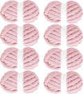 Bulky Chunky Yarn for Hand & Arm Knitting - Soft Pink Jumbo Chenille