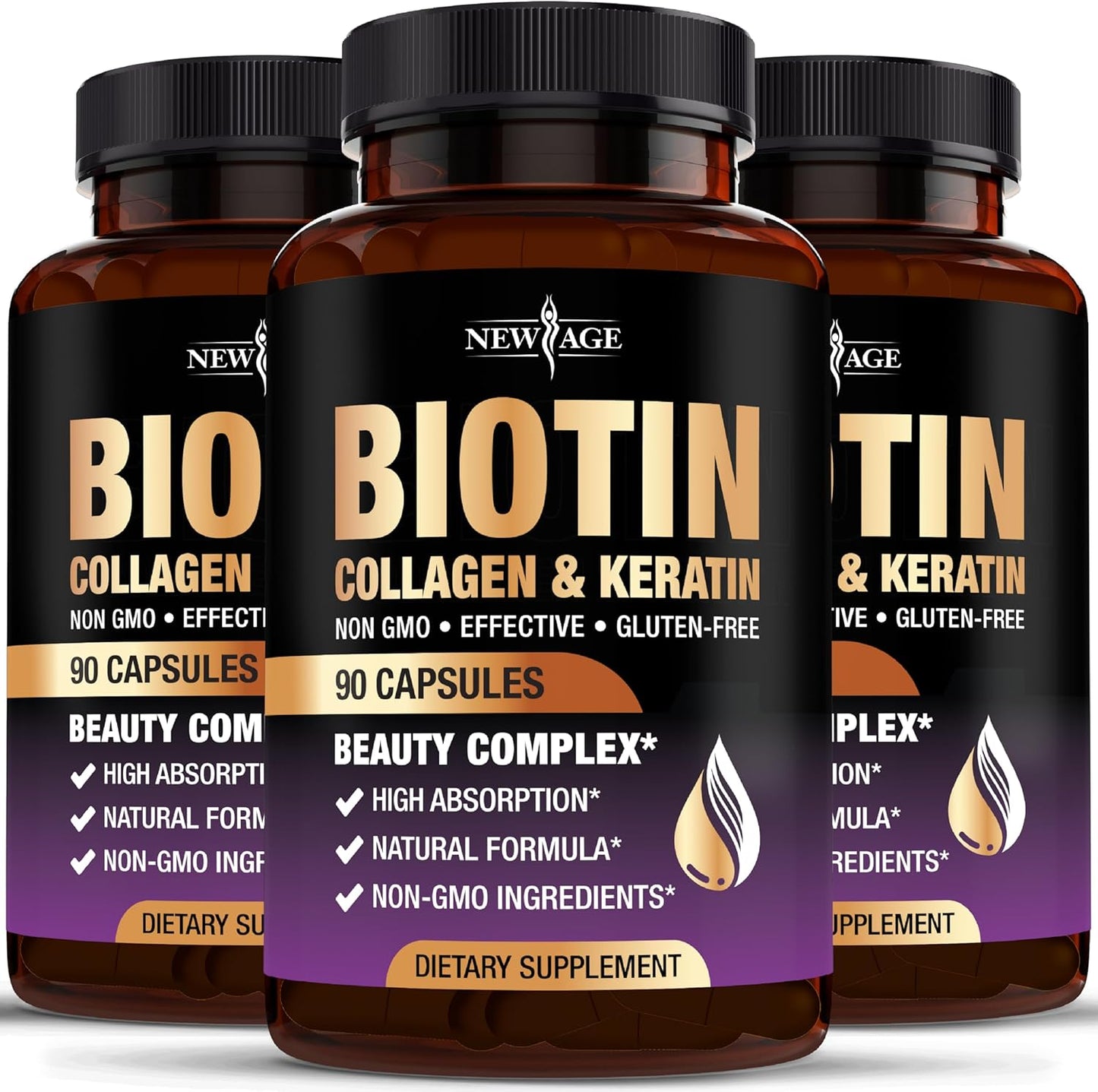 Biotin Collagen Keratin Hyaluronic Acid Hair Growth Vitamins