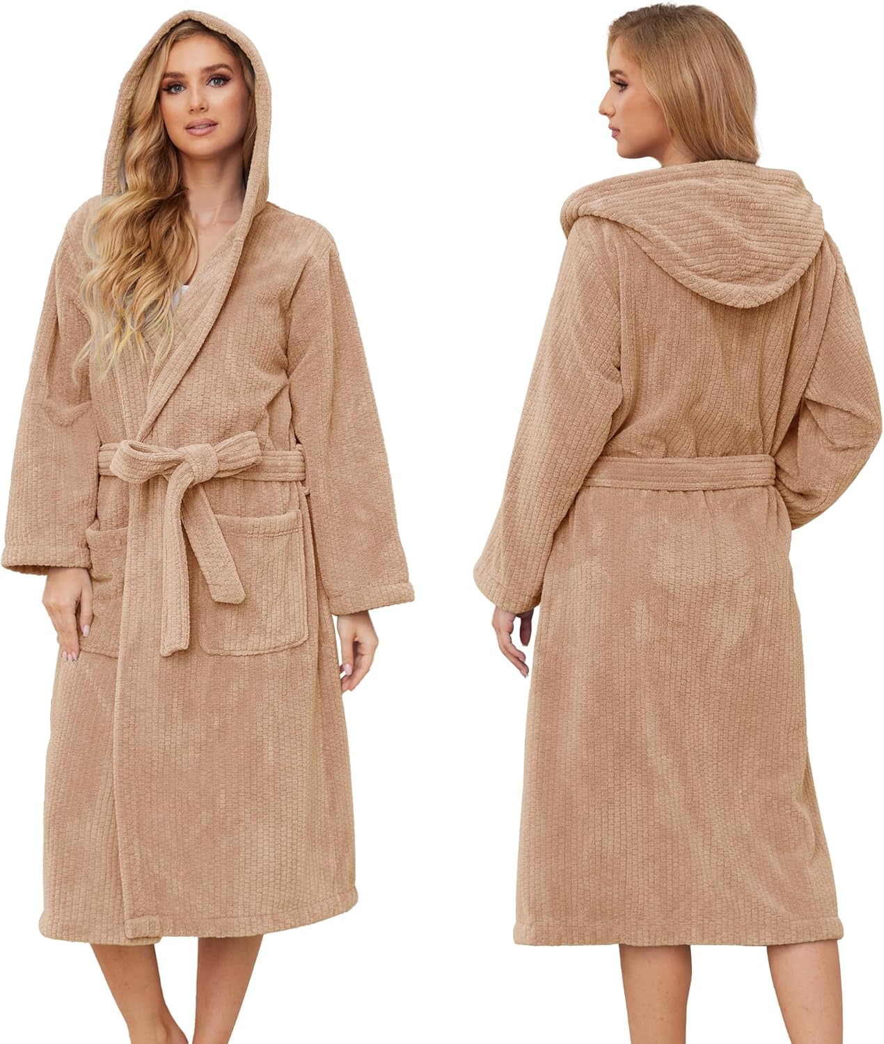 Hooded Bathrobes for Women - Soft Long Towel Robes for Comfort