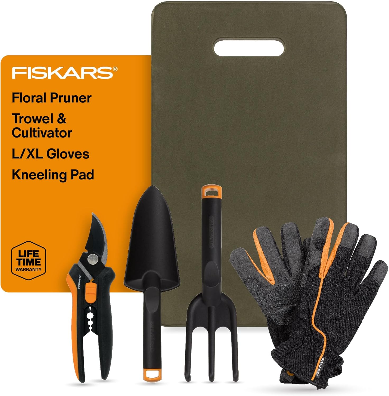 Fiskars Flower Gardening Tool Set for Pruning and Planting Needs