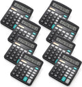 8 Pack Desktop Calculator 12 Digit Dual Power - Practical Office Pack