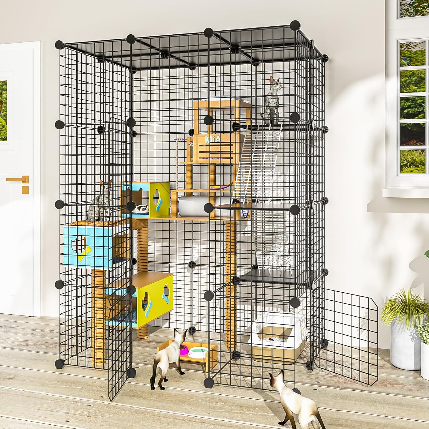 Cat Large Enclosure for 1-3 Cats - Ideal Indoor & Outdoor Space