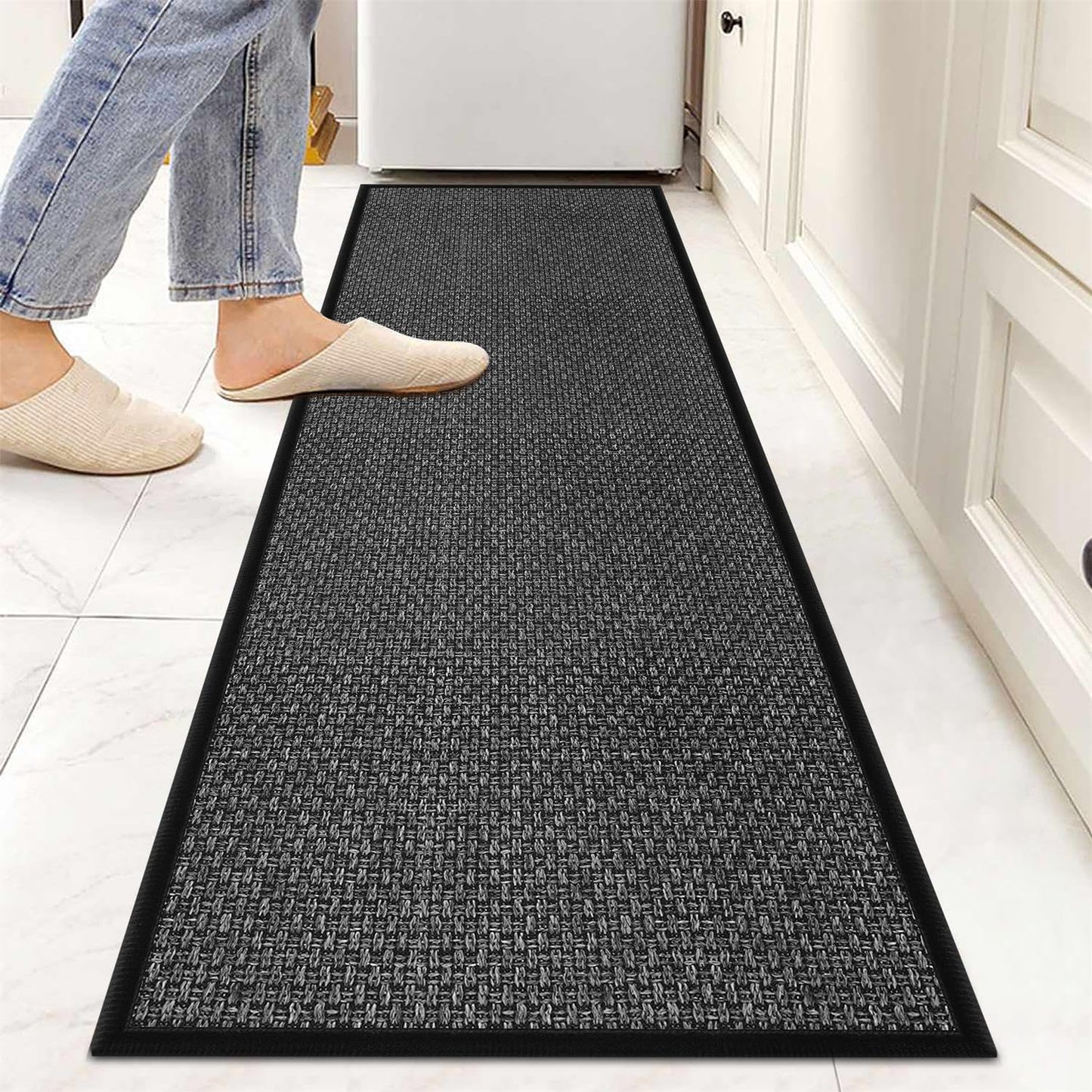 GOYLSER 6ft Kitchen Runner Rug Non Skid Jute Carpet Mat