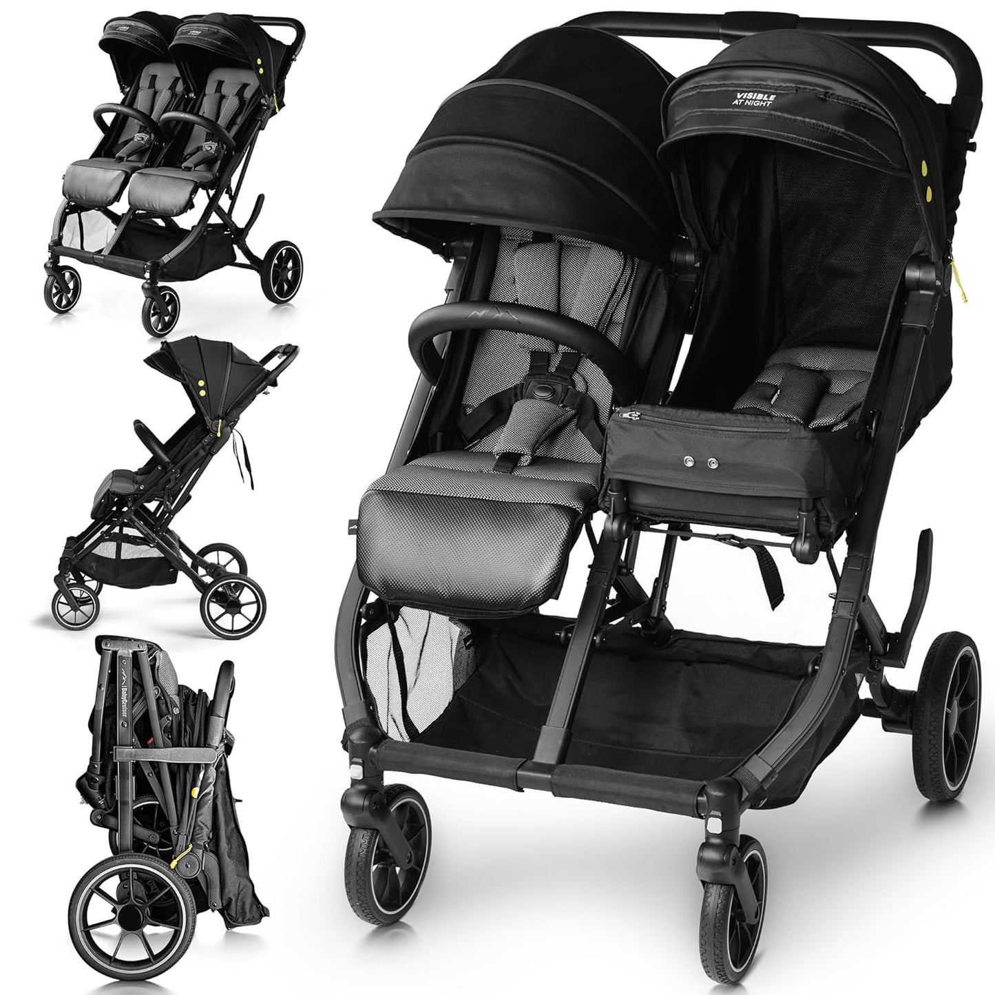 BabyCruiser Double Stroller for Newborns and Toddlers - Compact