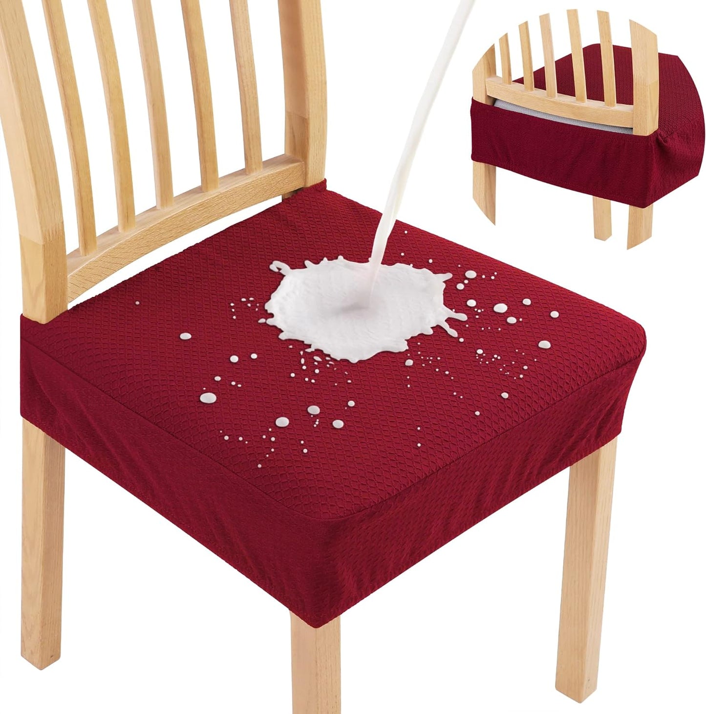 Smiry Waterproof Seat Covers for Dining Room Chairs Set of 8
