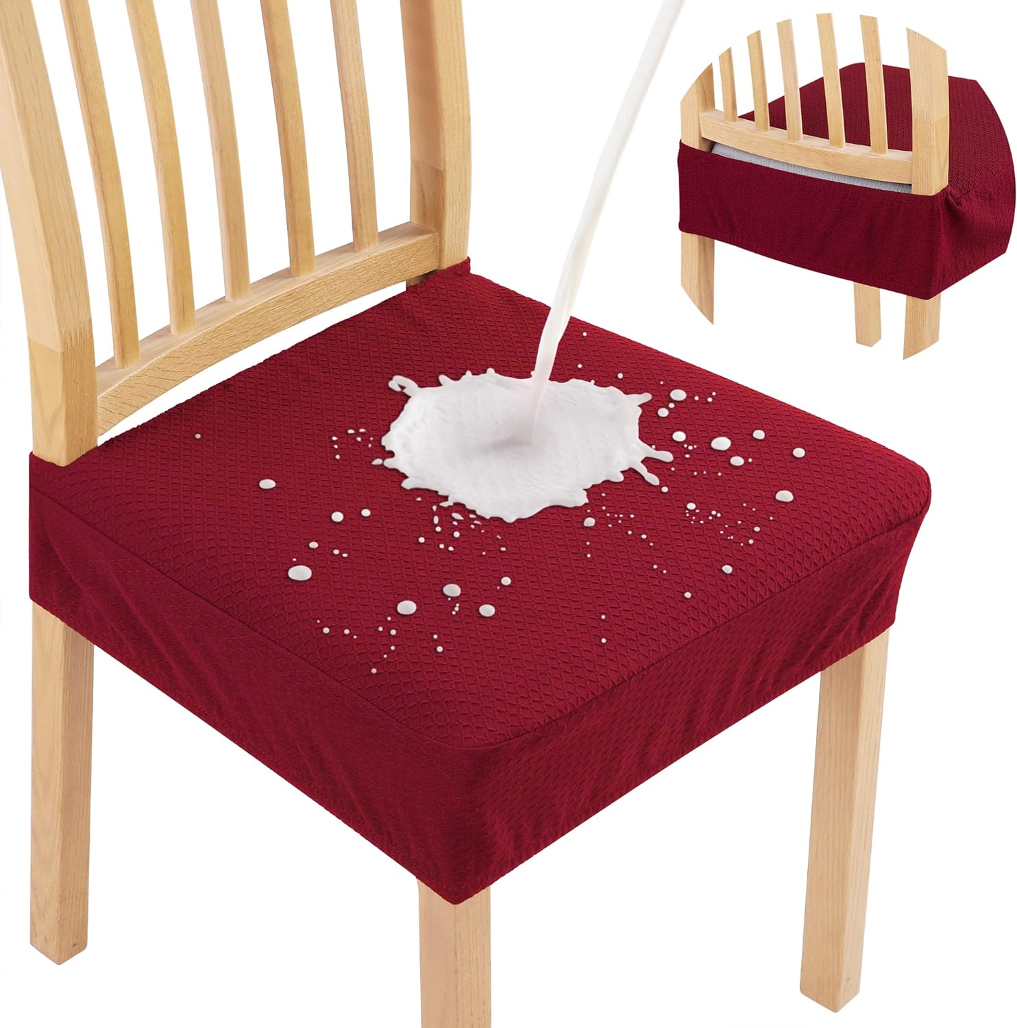 Smiry Waterproof Seat Covers for Dining Room Chairs Set of 8