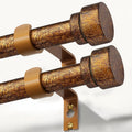 Retro Gold Curtain Rods 2 Pack Adjustable 16 to 60 in - Heavy Duty