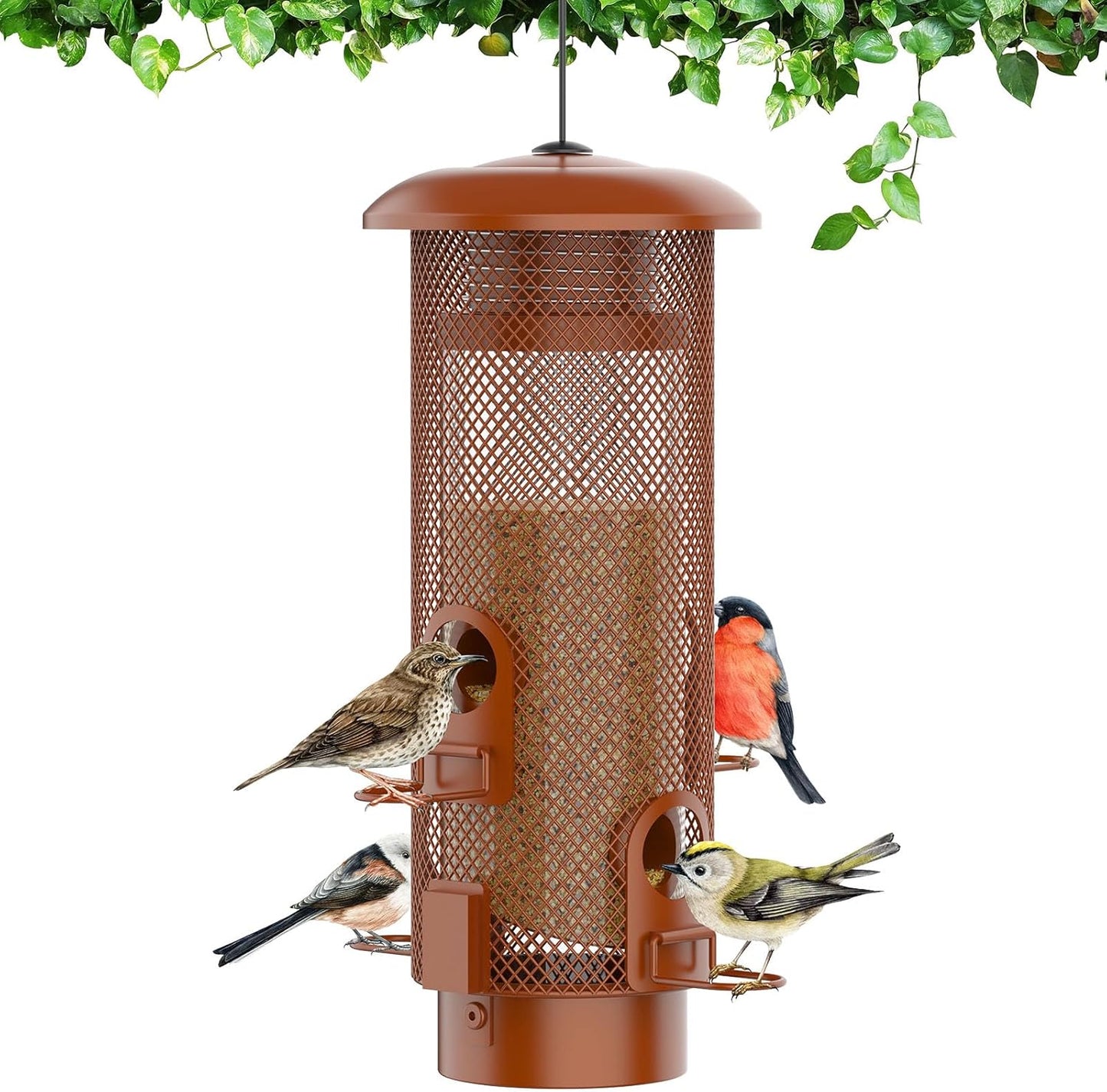 Metal Squirrel Proof Bird Feeder for Outdoors with Large Capacity